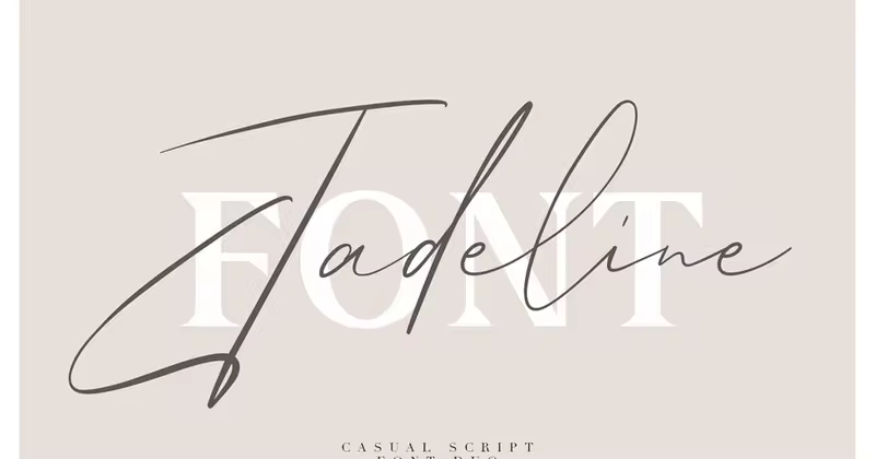极细手写英文签名无衬线字体素材 Jadeline Script – Free Serif Font