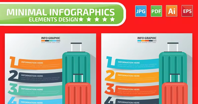 旅行主题信息图表设计矢量图形素材 Backpacker Infographics