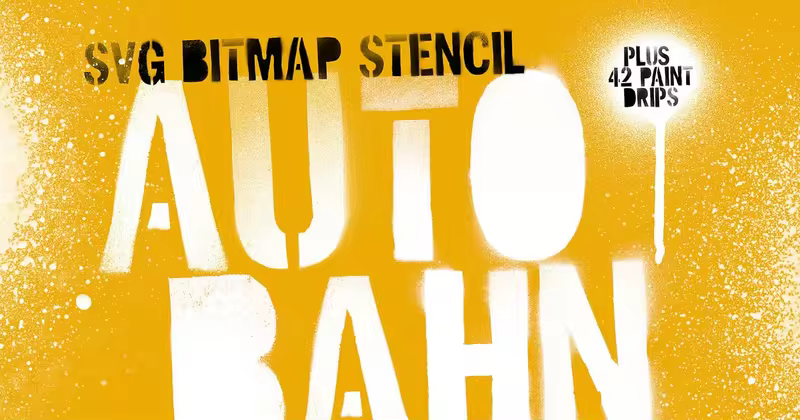 逼真涂鸦喷漆英文衬线字体（SVG位图字体格式） Stencil Autobahn SVG bitmap font