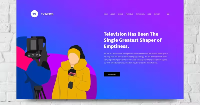 电视新闻主题网站头部设计矢量&PSD模板 Tv and News Web Header PSD and Vector Template