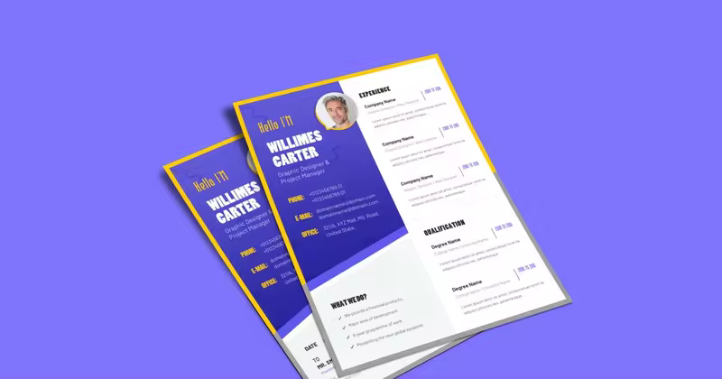 创意简历/电子名片/求职简历&作品集模板 Creative Resume, vCard, CV & Portfolio Template