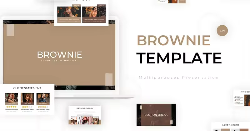 目录排版样式设计Google演示幻灯片模板 Brownie – Google Slides Template
