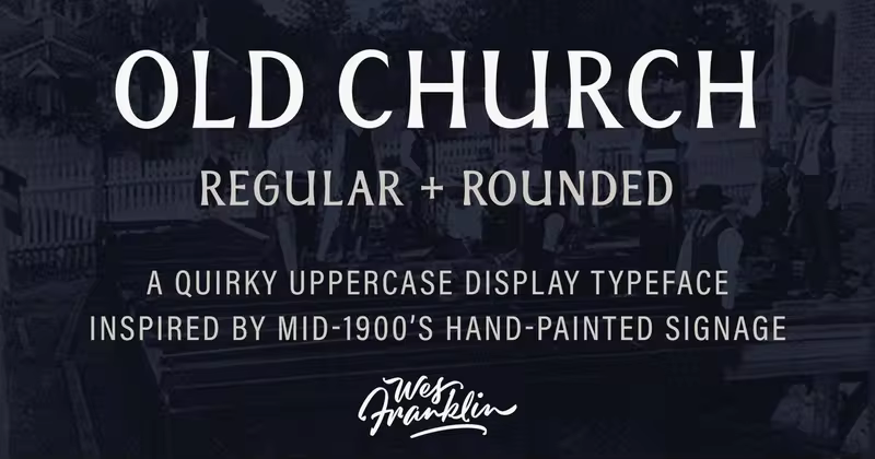 庄严神圣感英文衬线字体素材 Old Church – Serif Display Font