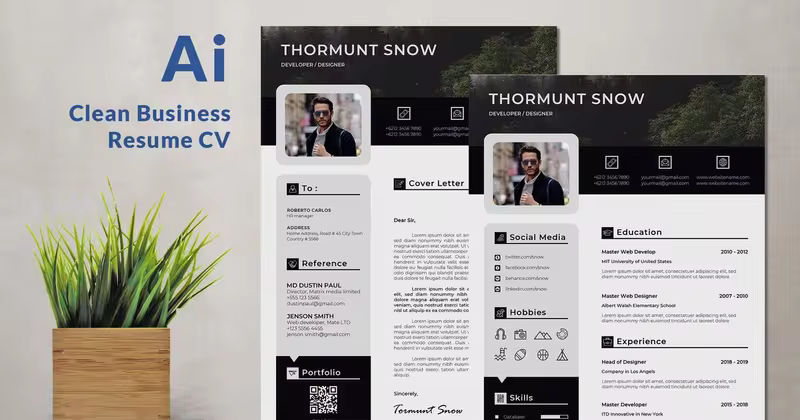 产品开发设计师电子简历模板v20 Professional Resume CV Clean Vol. 20