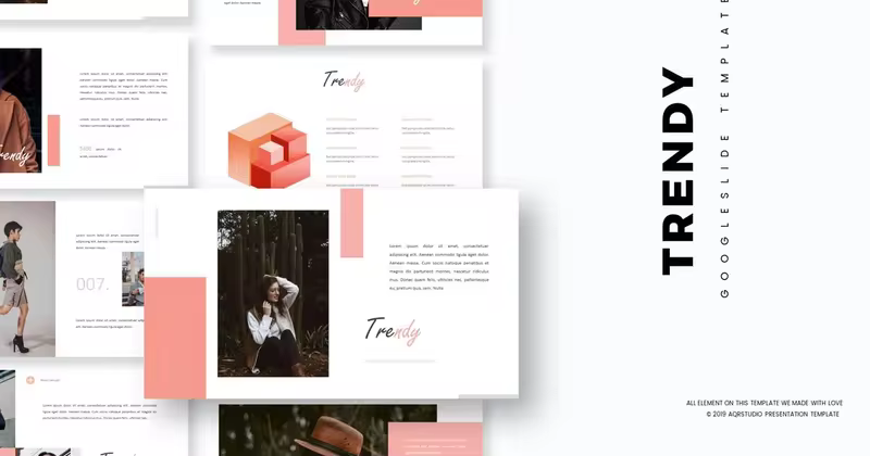 粉色可爱风Google幻灯片模板合集  Trendy – Google Slides Template