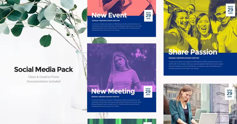 社交媒体促销广告Banner图设计模板v40 Social Media Banners – Vol40