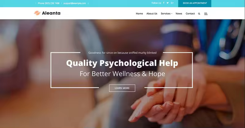 心理学主题网站WordPress模板下载 Aleanta – Psychology WordPress Theme