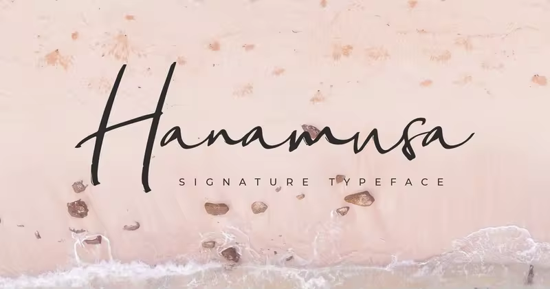 钢笔签名体英文书法字体下载 Hanamusa Signature Font