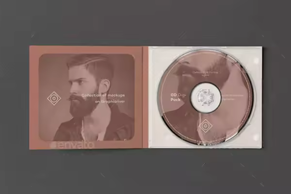 复古音乐CD光盘样机套装