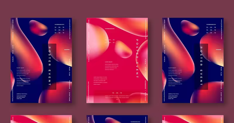 渐变色全息抽象海报设计模板v28 SRTP – Poster Design.28