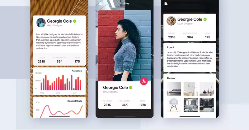 APP移动应用程序用户界面概念UI模板 Profile UI mobile app concept