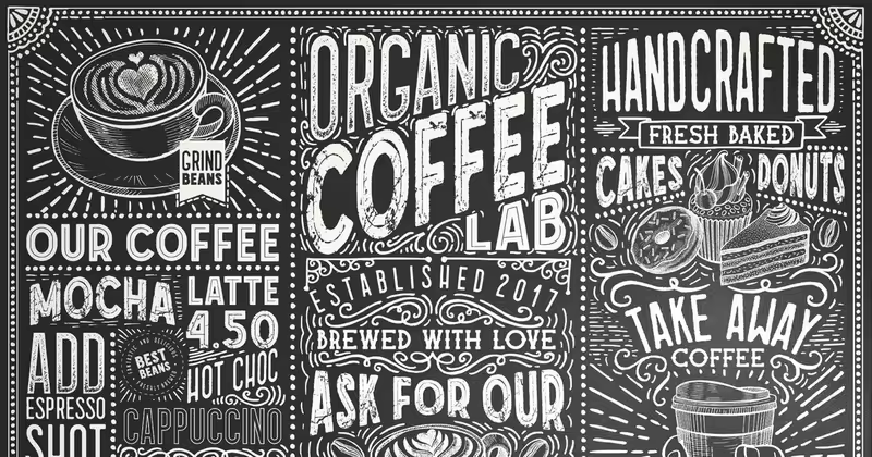 15款创意黑板英文粉笔字体 15 Fonts Coffee Lab Collection