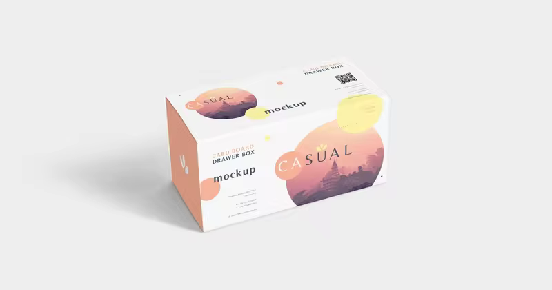 抽屉式产品包装盒设计效果图样机 Drawer Box Mockups
