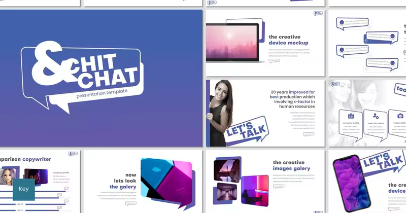 社交聊天Keynote幻灯片模板素材 Chit & Chat – Keynote Template
