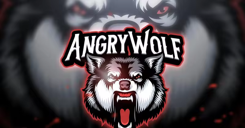 愤怒狼电子竞技Logo&队徽设计模板 Angry wolf – Mascot & Esport Logo