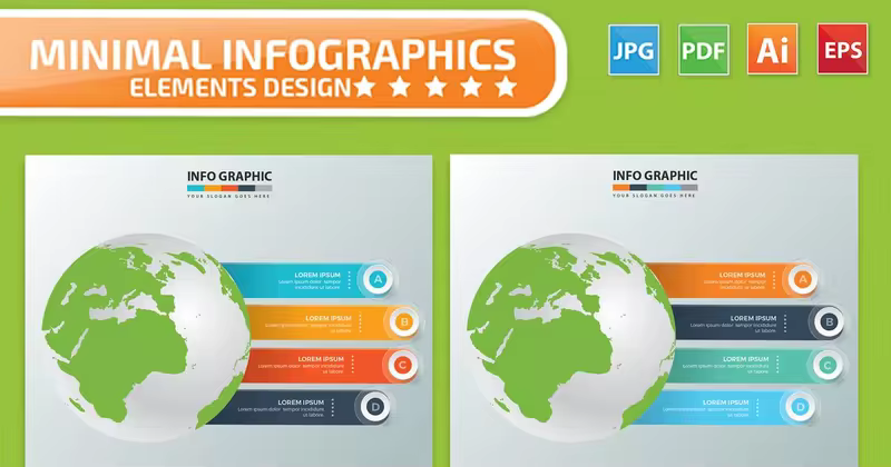 PPT幻灯片设计信息图表项目/步骤/流程说明矢量图形素材v27 Global Infographics Design