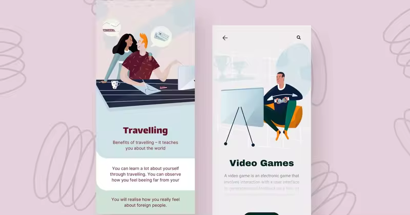 娱乐活动主题APP用户界面设计矢量插画素材 Relax Mobile Interface illustrations