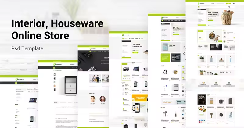 家具＆家庭日用品网上商城设计PSD模板 Interior & Houseware Online Store Psd Template