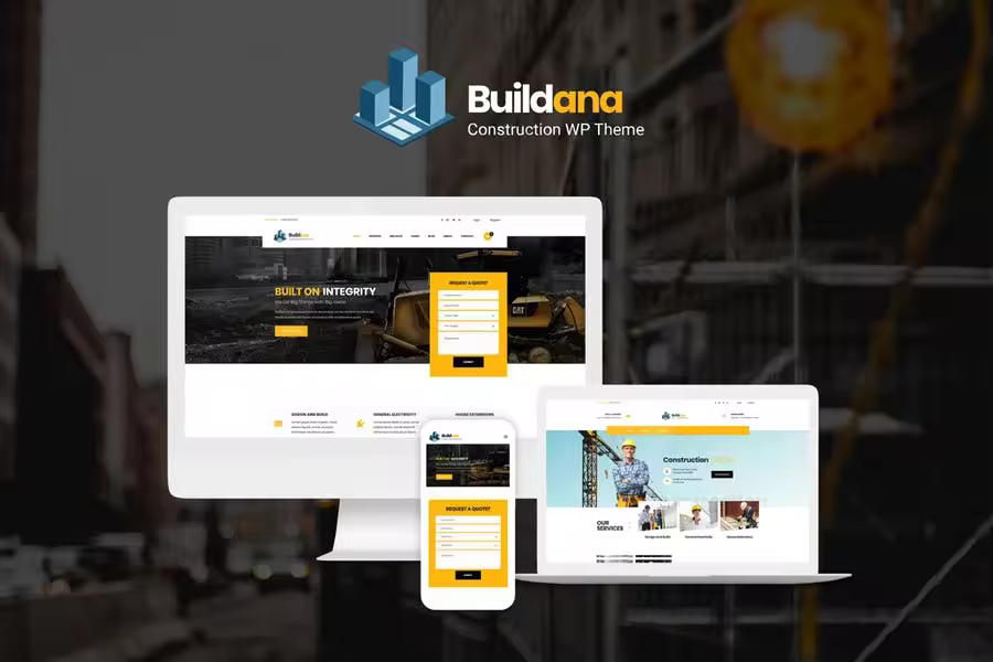 建筑公司/建筑策划公司网站WordPress企业主题模板 Buildana | Construction & Building WordPress Theme