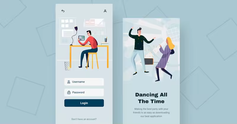 启动页主题APP用户界面设计矢量插画素材 Login Mobile Interface illustrations