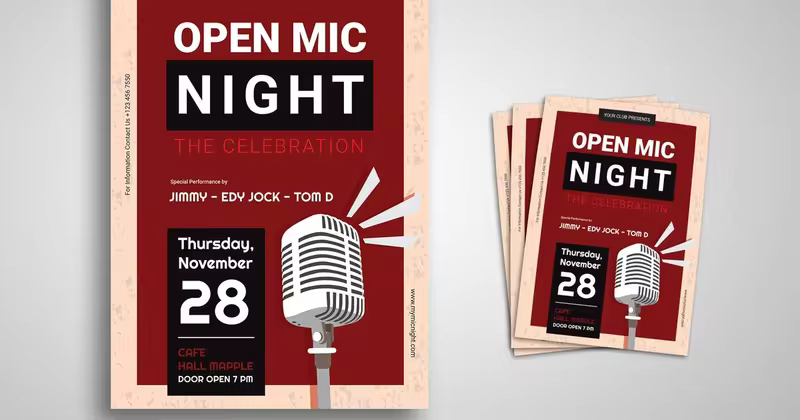 单口喜剧/脱口秀演出海报素材 Stand Up Comedy Promo Flyer