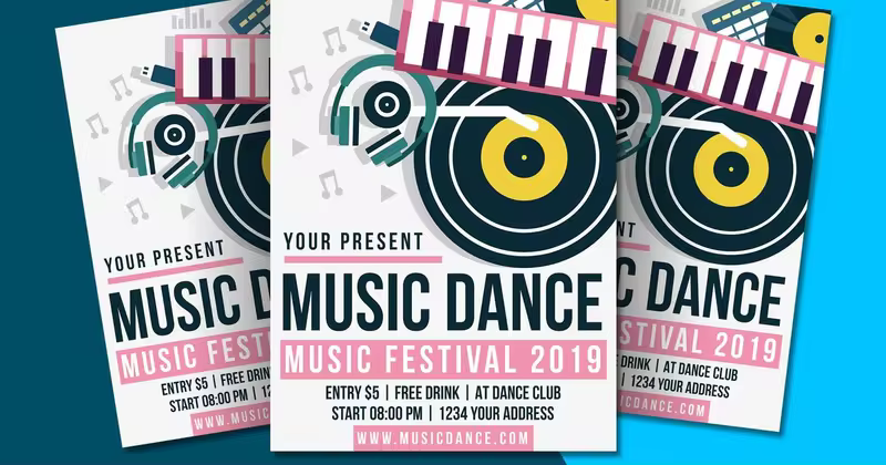 音乐舞蹈宣传单设计模板 Music Dance Flyer Template