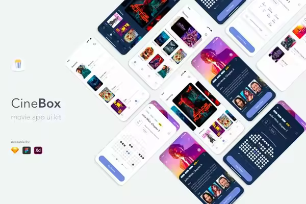 小咖下午茶：电影订座订票APP UI KIT套装模板