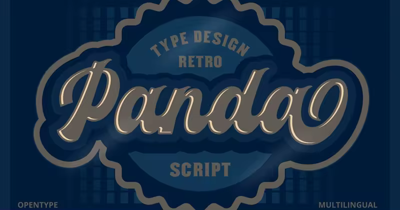 3D卡通标志设计英文手写脚本字体 Panda Script Font