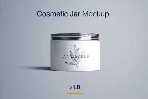 高级化妆品罐子和盒子样机模板