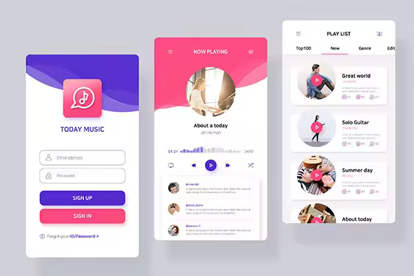 在线音乐APP应用UI设计套件