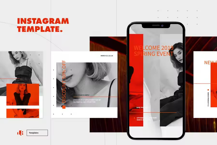 女性时尚服饰品牌推广Instagram故事社交媒体模板 Instagram Template
