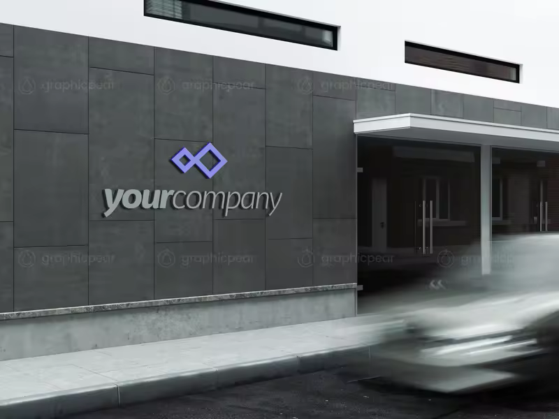 3D企业公司建筑Logo展示样机