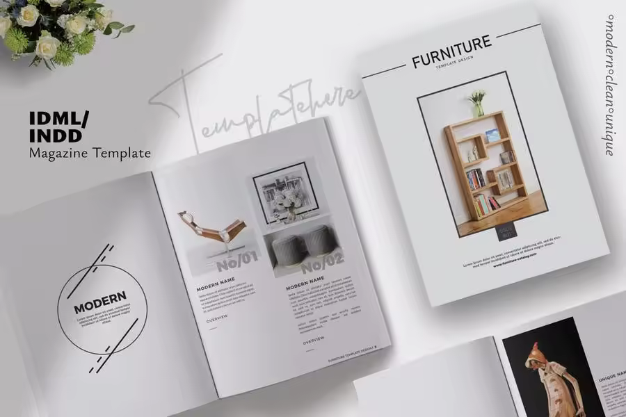 现代家具品牌产品画册Lookbook排版设计模板 Furniture Collection Lookbook