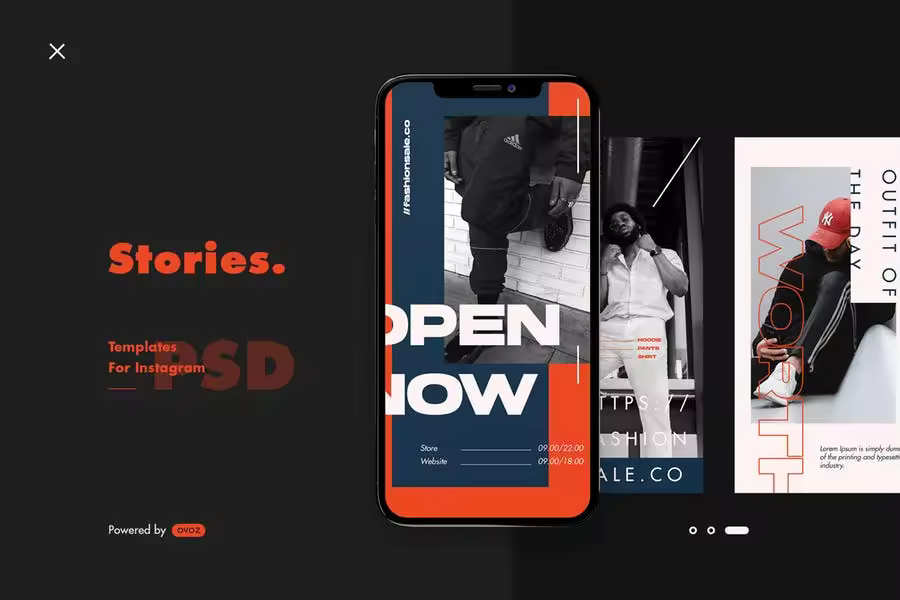潮牌服装Instagram品牌故事贴图模板素材 Instagram Story Template