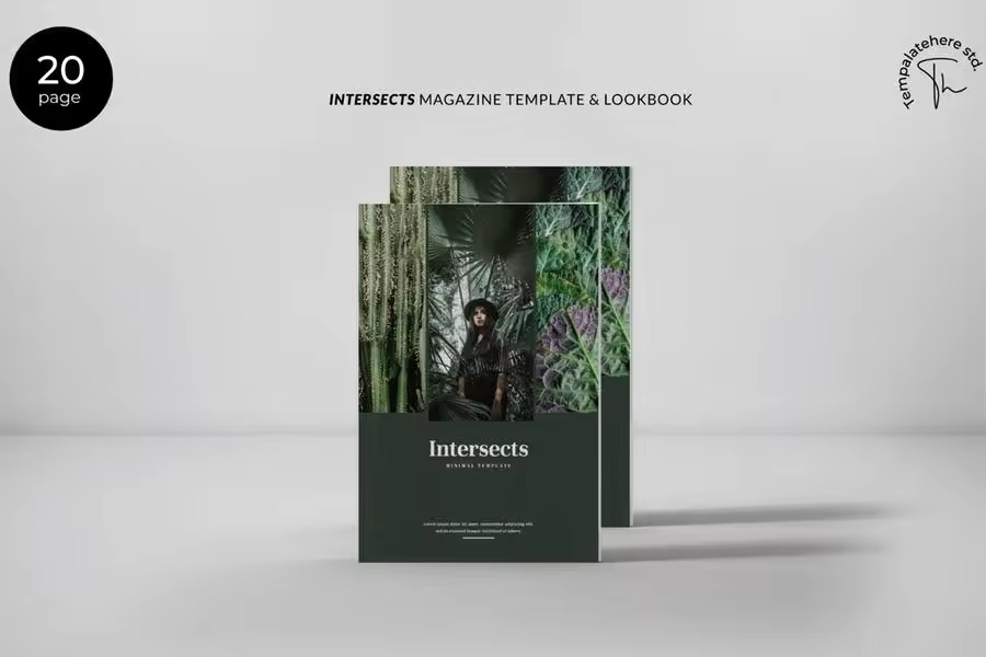 现代极简版式设计通用杂志模板 Intersects – Minimal Magazine Template