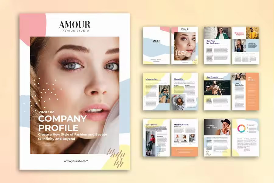 时尚公司品牌宣传画册设计模板 Fashion Company Profile