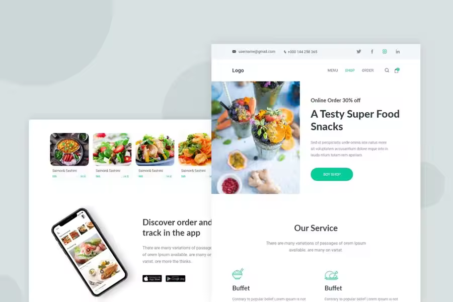美食商店营销推广EDM邮件模板  Food Banners – Email Newsletter