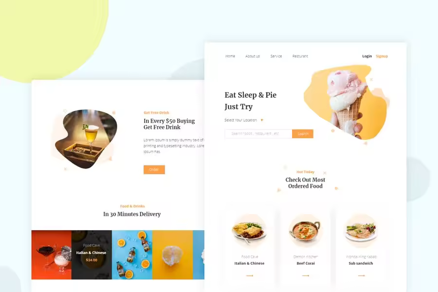 网上订餐主题电子邮件订阅营销设计模板 Online food ordering – Email Newsletter
