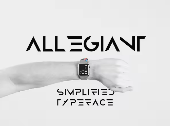 现代简化抽象大写无衬线字体 Allegiant Typeface