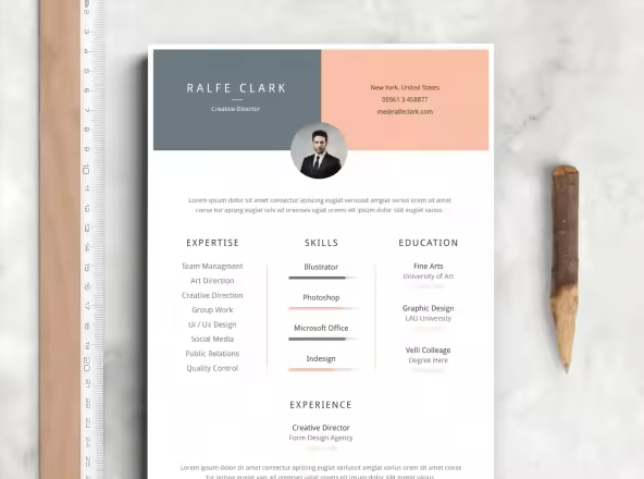 现代居中样式个人简历电子模板 Velli Resume Template