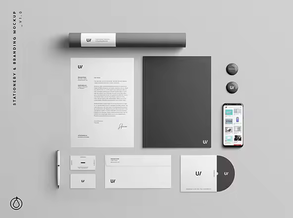 企业品牌VI视觉设计展示办公用品样机套件PSD模板 Stationery Branding & Identity Mockup – PSD