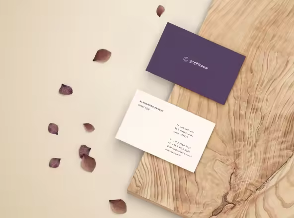 名片设计前视图&后视图样机模板 Front & Back Business Card Mockup