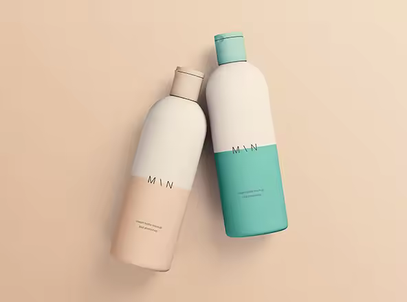 化妆品瓶子包装设计图样机 Cosmetic Bottles Mockup