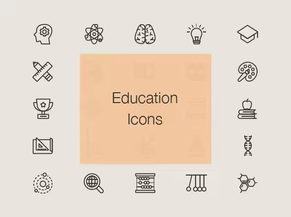 教育主题矢量线性图标 Line Education Icons Free Set