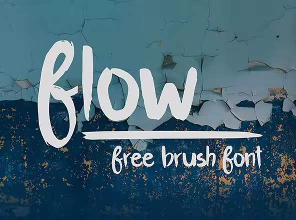 创意广告设计英文画笔手写字体 Flow Brush Font