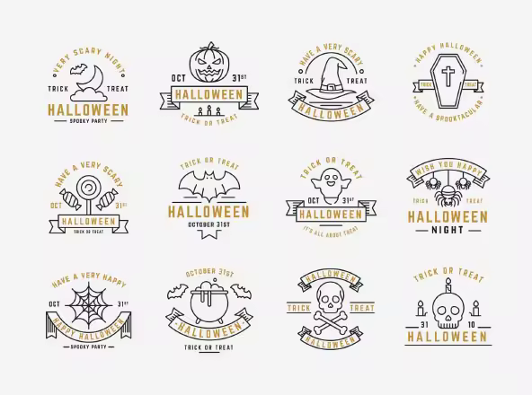 万圣节相关主题矢量Logo标志模板 Halloween Vector Badges for 2017