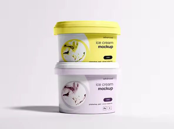 冰淇淋包装设计PSD样机模板 Ice Cream Package Mockup