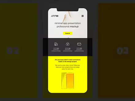极简主义设计风格APP设计图样机模板 Minimal Flat App Presentation Mockup