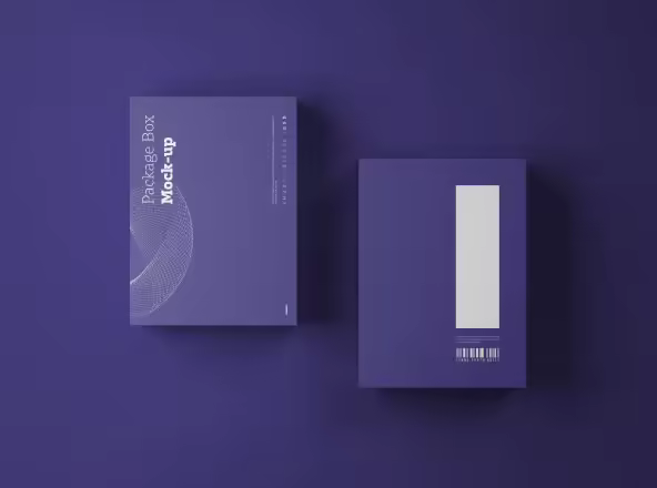 产品包装盒定制设计俯视图样机模板 Package Box Mockup Top View
