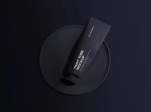 颜料软管包装设计PSD样机模板 Oil Paint Tube Mockup